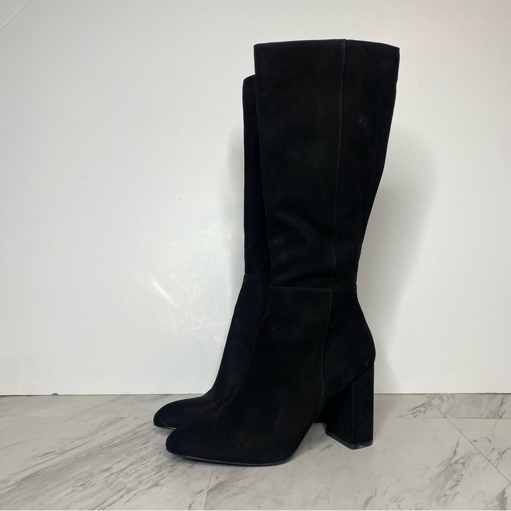 Steve Madden Ninny Black Nubuck Tall Heeled Boot 10M - Picture 13 of 13